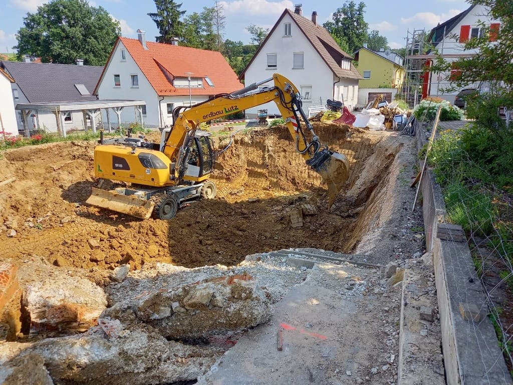 Kanalbau im Wohngebiet